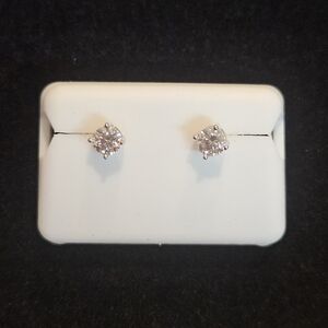 925 Sterling Silver 4mm Moissanite Screw Back Earring Studs